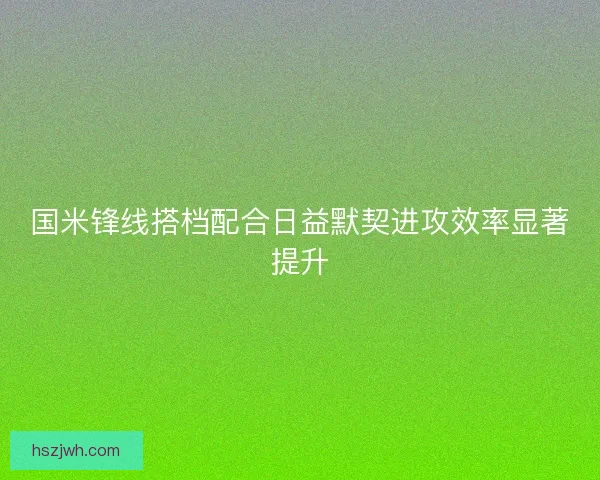 国米锋线搭档配合日益默契进攻效率显著提升